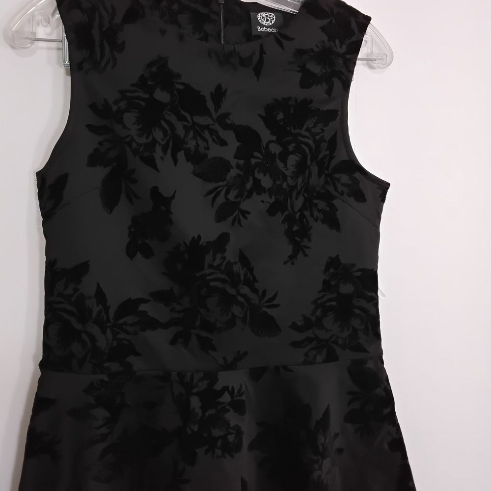 bobeau Black Floral Burnout Top
